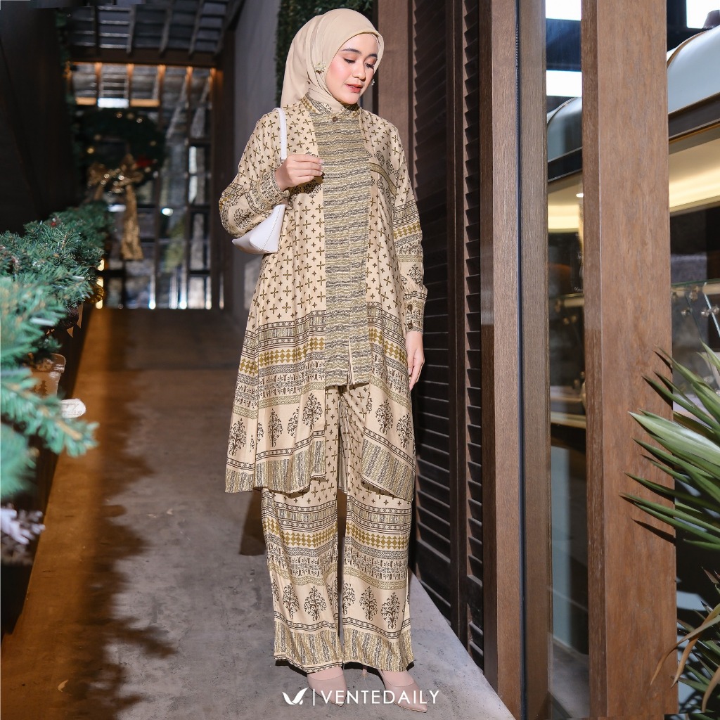 Ventedaily - Afia Oneset Jumbo Busui Motif Etnik Baju Rumahan Wanita Kekinian Rayon Nyaman