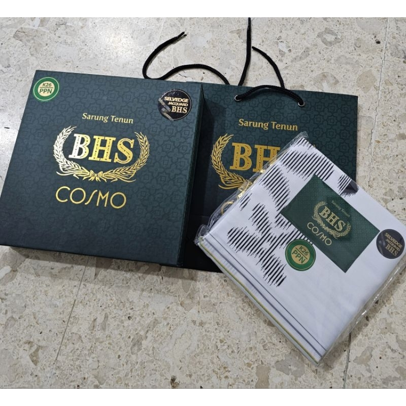 Sarung BHS Cosmo Polos Hitam GOLD bhs hitam polos bhs polos warna