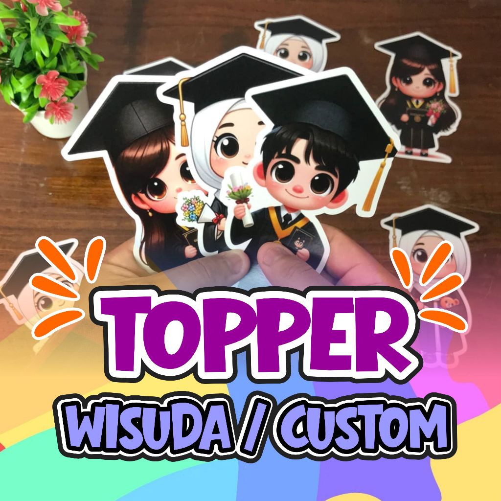 Topper/WISUDA/ CUSTOM / Hari Guru / Hari Guru Nasional / Hiasan Guru