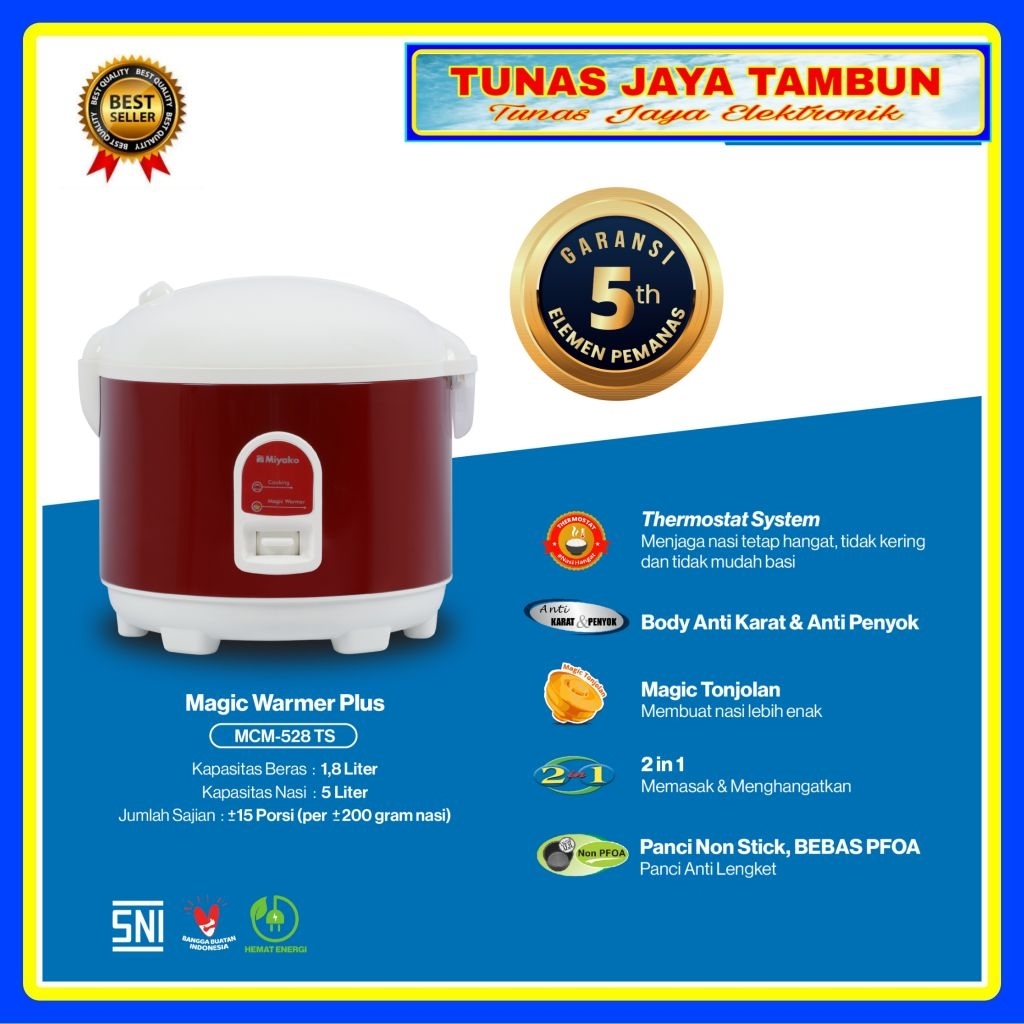 MAGIC COM MIYAKO MCM 528 TS / MAGIC COM MIYAKO 1.8 LITER / MIYAKO MCM-528TS