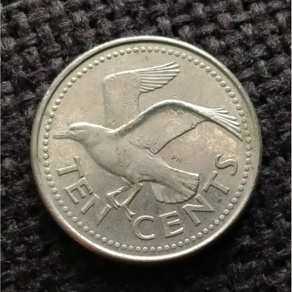 Koin Barbados 5 Cents Burung tahun 2000