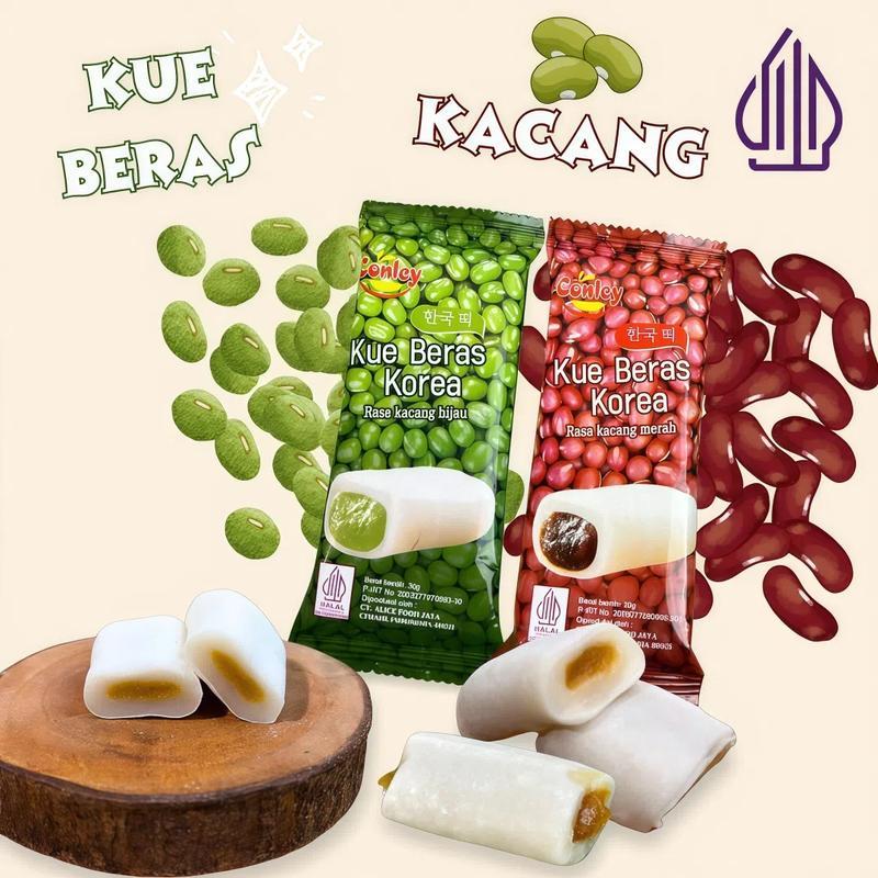 (ECER) CONLEY KUE BERAS KUE MOCHI KOREA KACANG HIJAU DAN KACANG MERAH 30GR