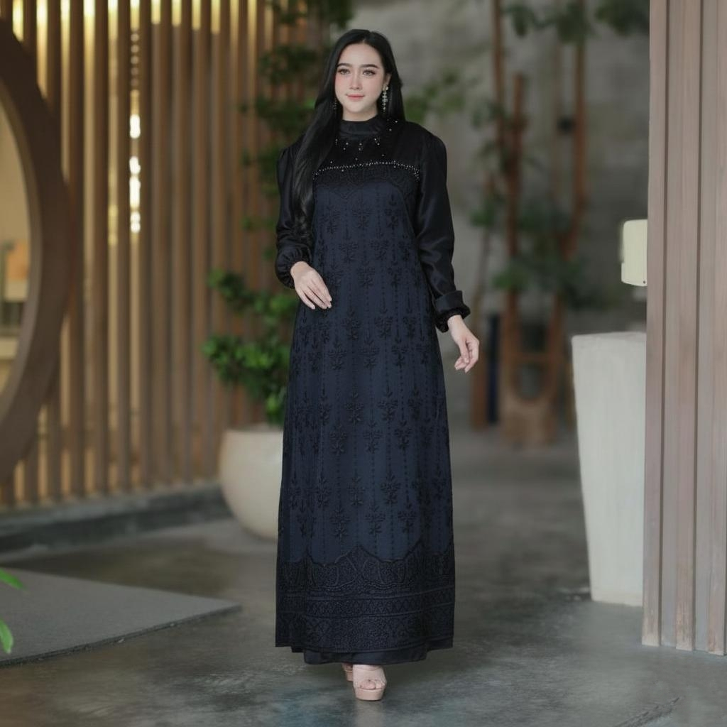 COD GAMIS RIANTI DRESS KONDANGAN WANITA MEWAH BERBAHAN VELVET MIX BERUKAT KEKINIAN TERSEDIA UKURAN J