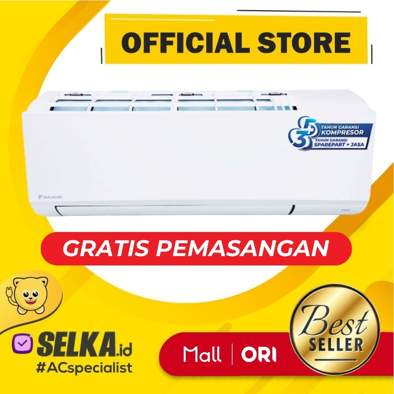 DAIKIN FTC50YV14 + PASANG AC SPLIT 2 PK SUPER MINI SPLIT STANDARD