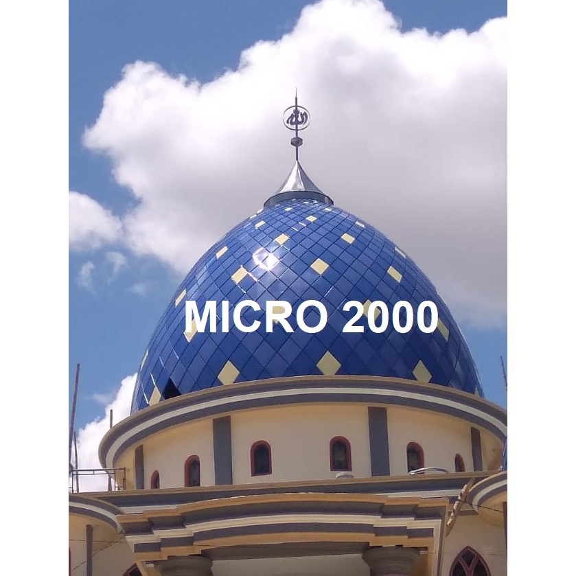 Kubah Masjid Enamel 7 Meter – Sample Panel - Rangka Galvanis, Panel Tanpa Drilling, Anti Karat & Tah