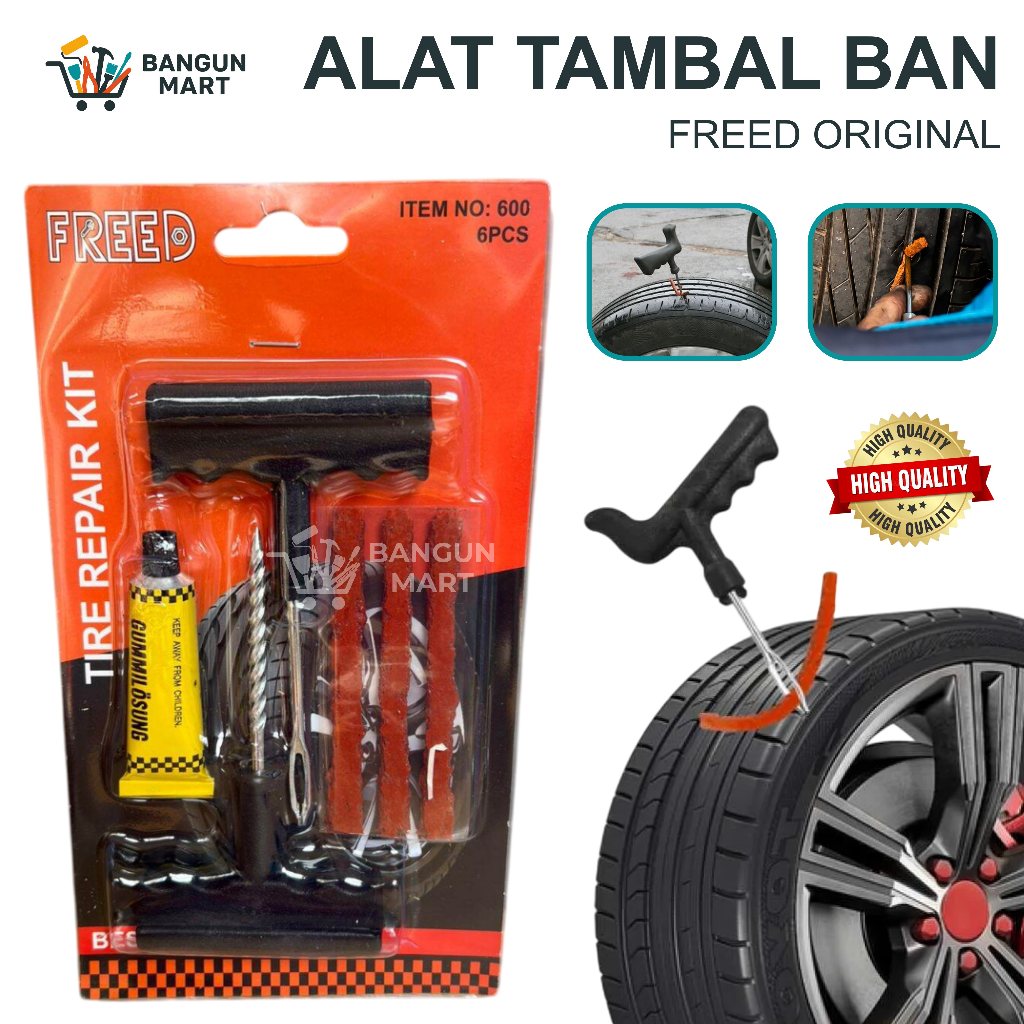 TAMBAL BAN Alat Tambal Ban Tubles 1set Penambal Ban Motor Mobil Tubles FREED / FREED Alat Tambal Ban