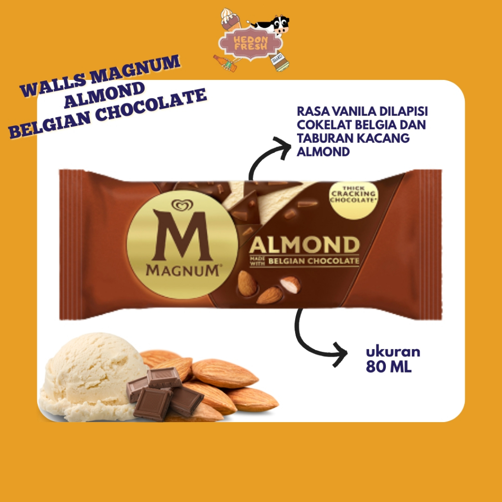Wall's Magnum Es Krim Coklat Belgia & Kacang Almond