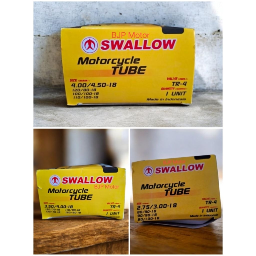 Ban Dalam Tube Sepeda Motor Swallow Ring 18 - 2.50 2.75/3.00 3.50/4.00 4.00/4.50 Motor Sport/Custom