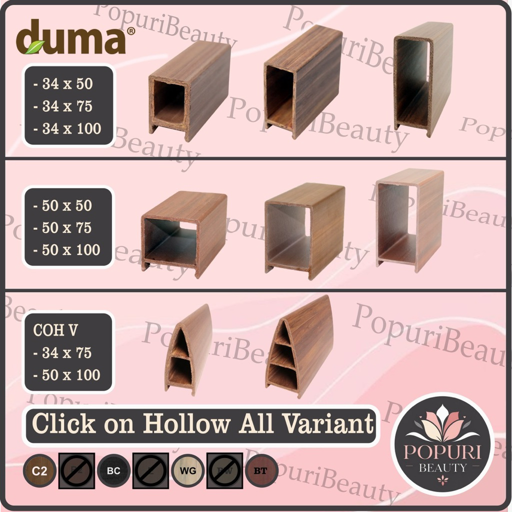 Duma WPC COH Click on Hollow 3m 4m ALL VARIANT x Para COH 34 50 75 100 Click on Hollow Para Kisi Kis