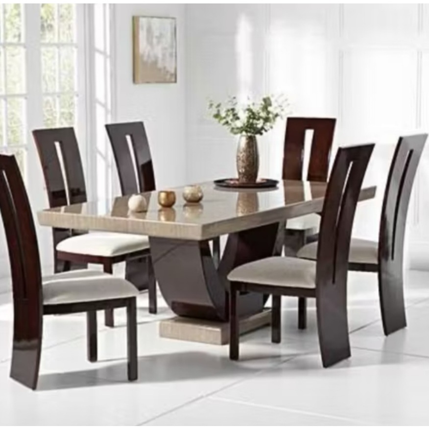 set meja makan marmer kayu jati meja makan kayu jati top marmer meja makan minimalis