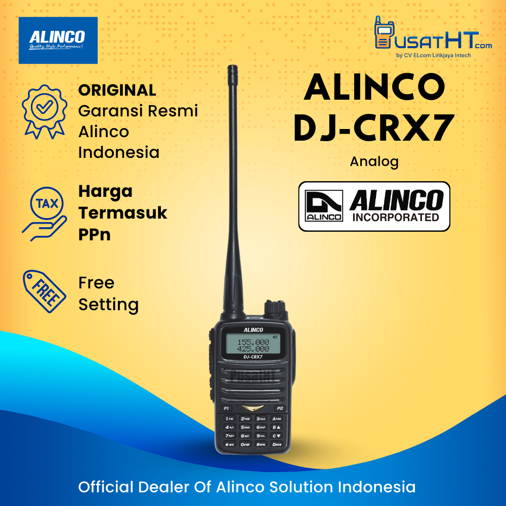 Radio HT Handy Talky ALINCO DJ-CRX7 / CRX 7 DUALBAND VHF/UHF Garansi Resmi 100% ORIGINAL