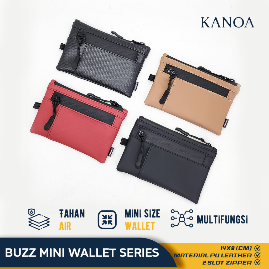 Dompet Kartu Pria Zipper Slim | Card Holder KANOA BUZZ Tempat Kartu ATM & Uang Kecil
