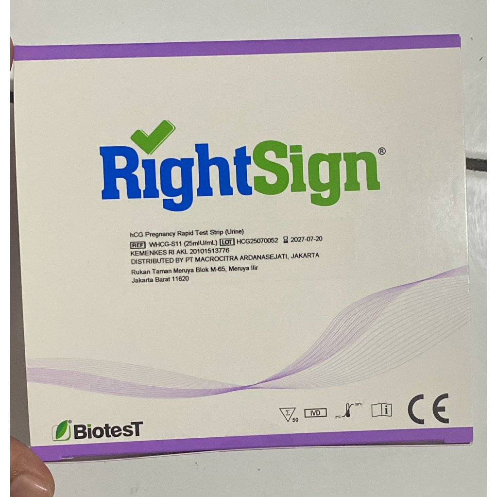 Right Sign HCG Pregnancy Rapid Test  (urine) 50 test strip