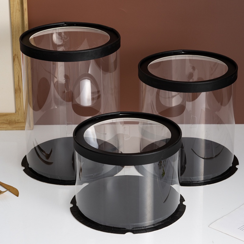 Cake Box Kue Tinggi Bulat Mika Transparan Untuk Box Buket / Box Uang/ Box Kue