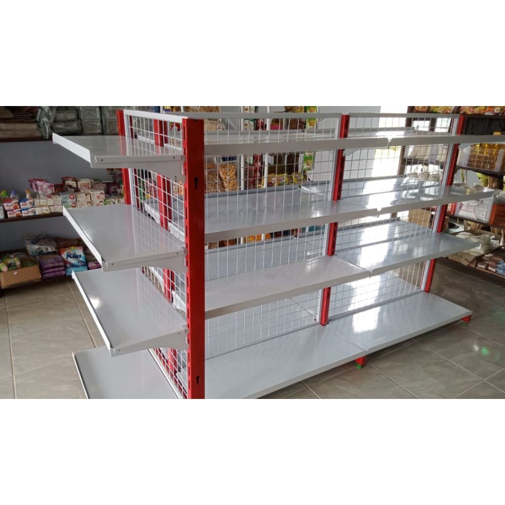 rak gondola besi minimarket tinggi 120cm