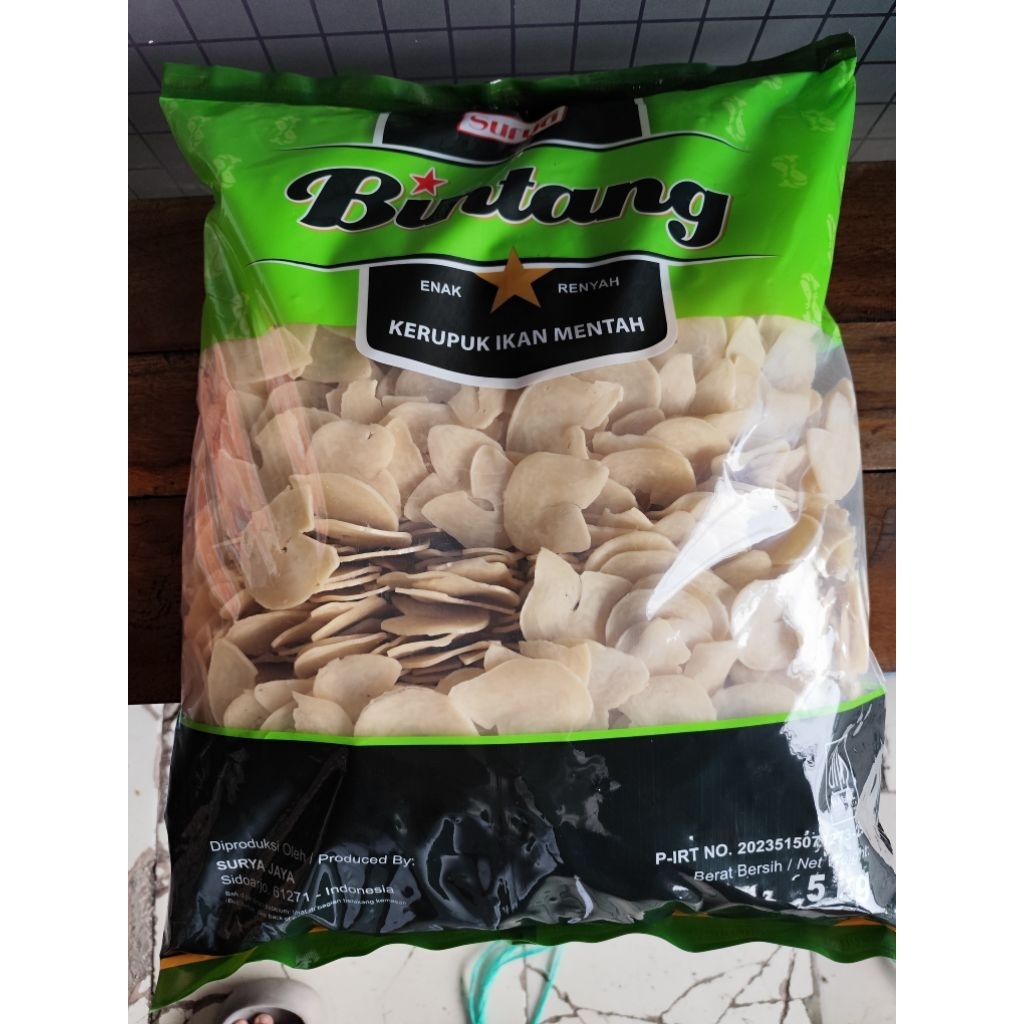 KRUPUK UDANG BINTANG MENTOR PUTIH