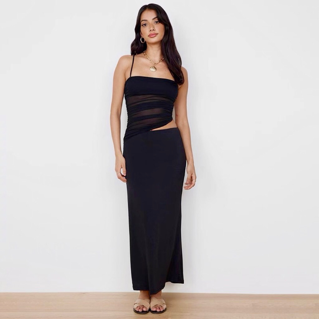 Black Dress Wanita Party Sexy Dress Impor D0923 dress pesta Hitam wanita/ Gaun Pesta hitam sexy dres