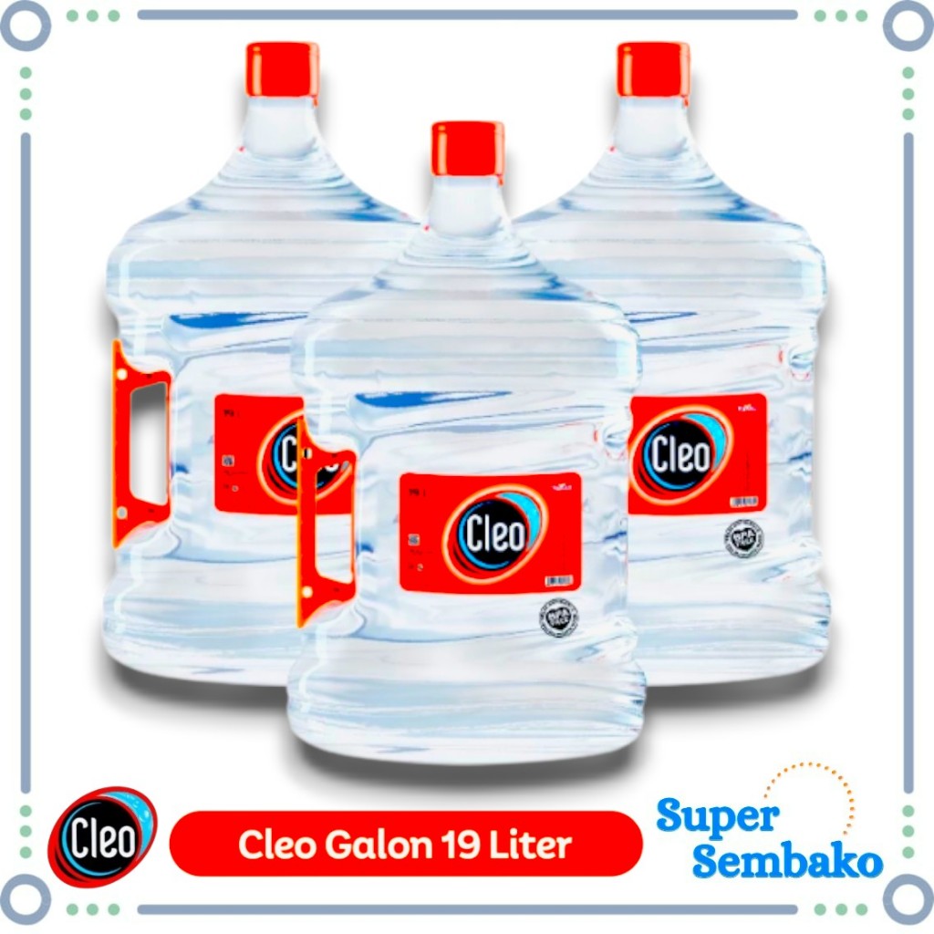 AIR GALON CLEO 19 LITER / 19L (GALON BARU + ISI) INSTANT MAKASSAR