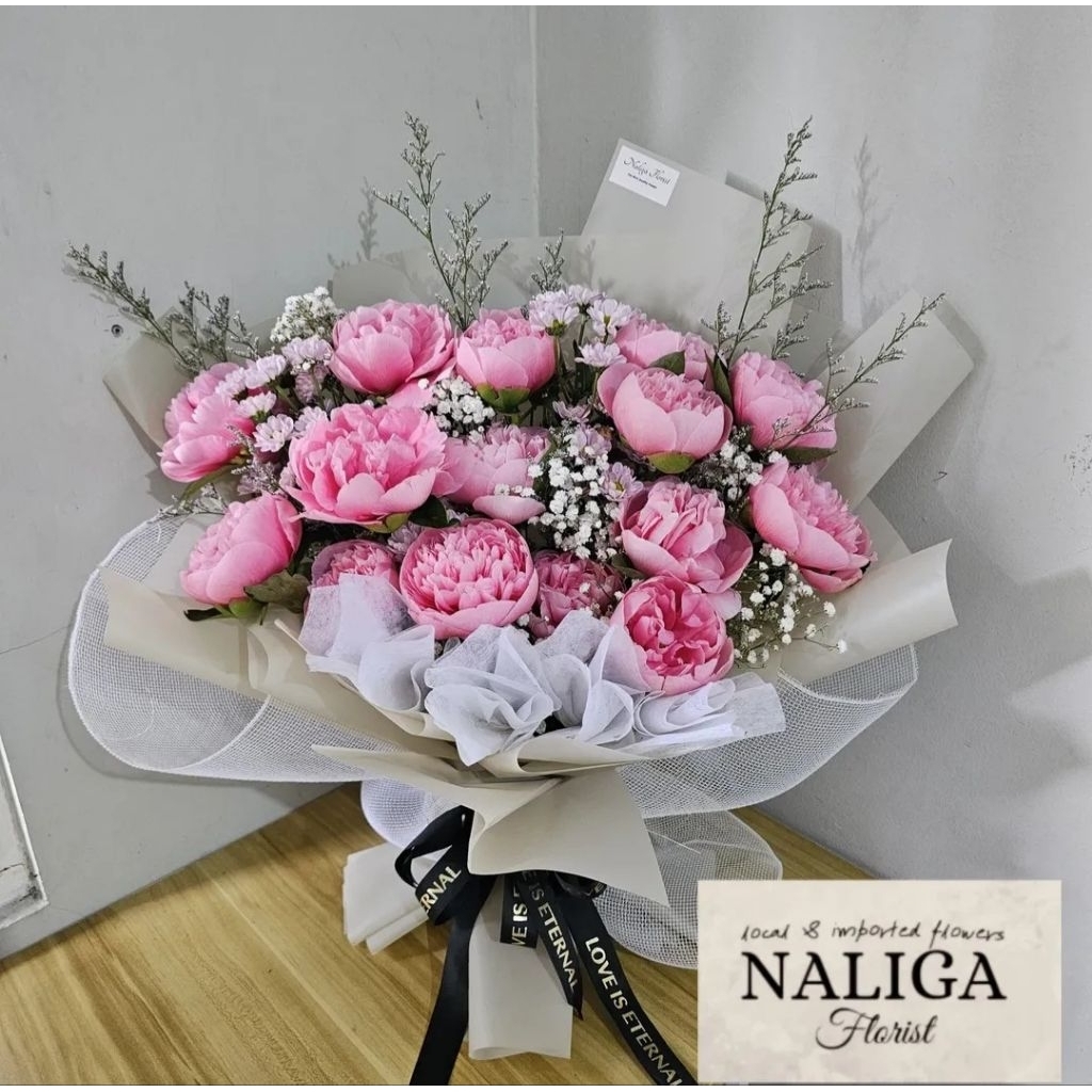 Bouquet Bunga Peony Import Fresh Asli ( Naliga Florist )