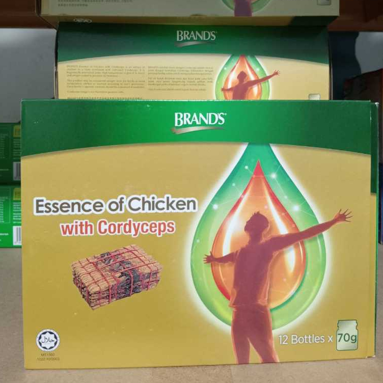 BRAND'S Essence of Chicken with Cordyceps Malaysia isi 12 Botol x 70g [Exp. 1 Mei 2027]