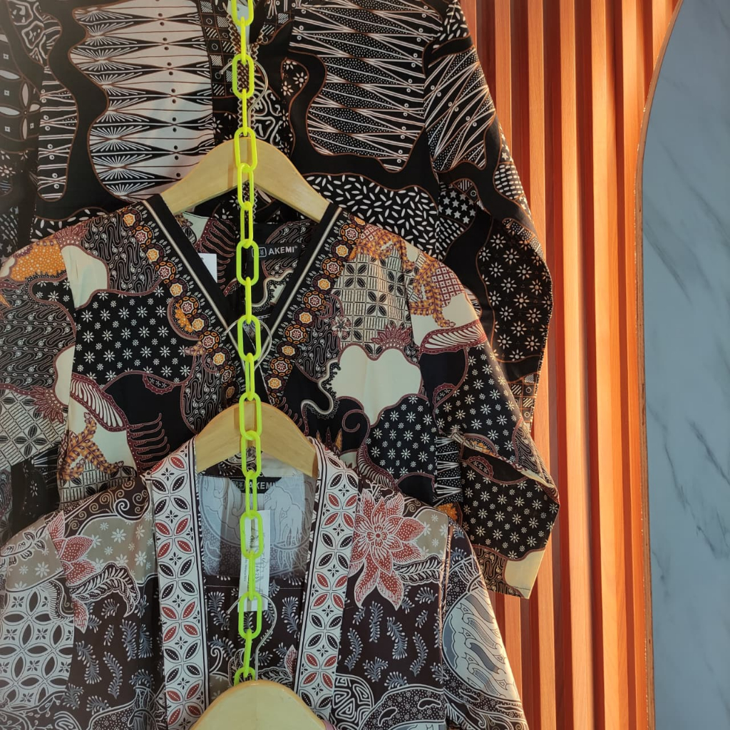 Batik 3/4 wanita dewasa akemi oblong stretch corak batik all size