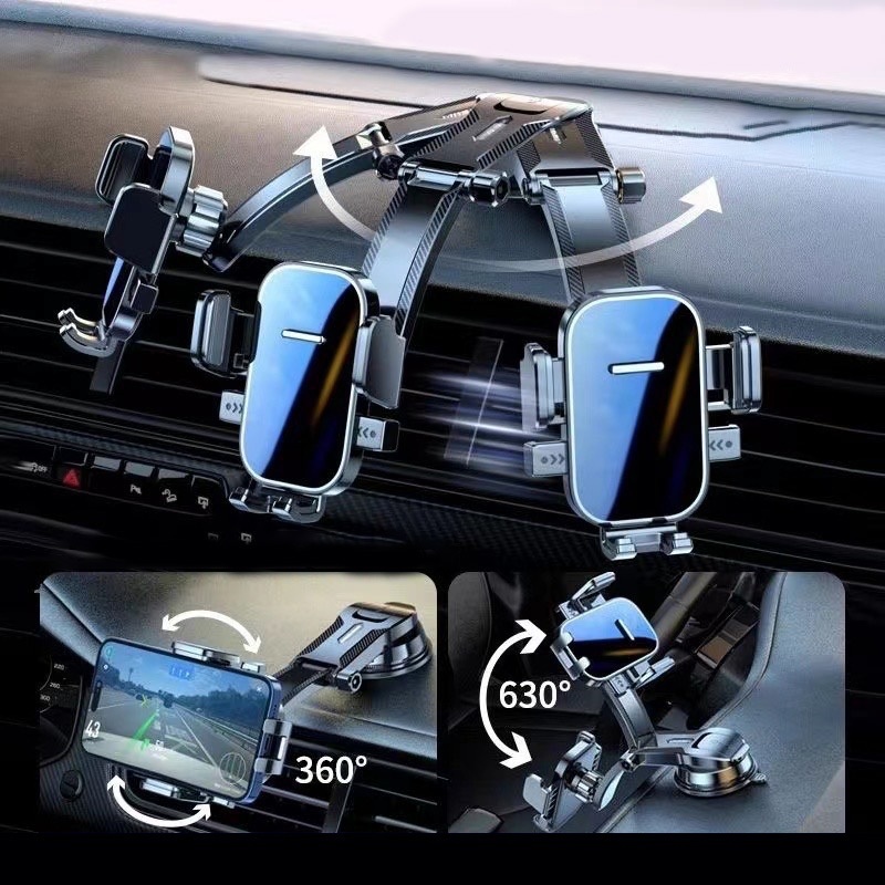 Phone Holder Dashboard Kaca Mobil 360° Rotation Flexible Strong Suction Cup Car Holder Universal Va3