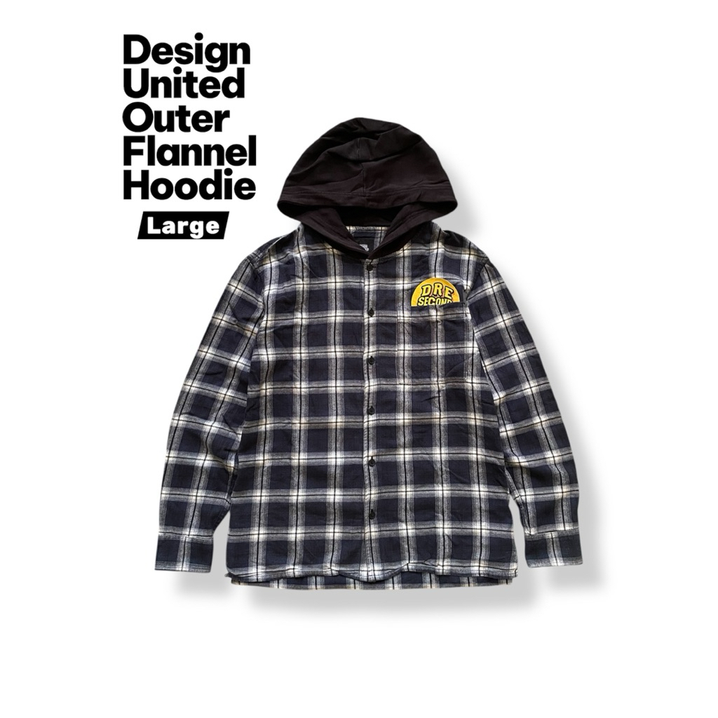 Kemeja Flannel Design United Outer Hoodie Flannel Shirt size L