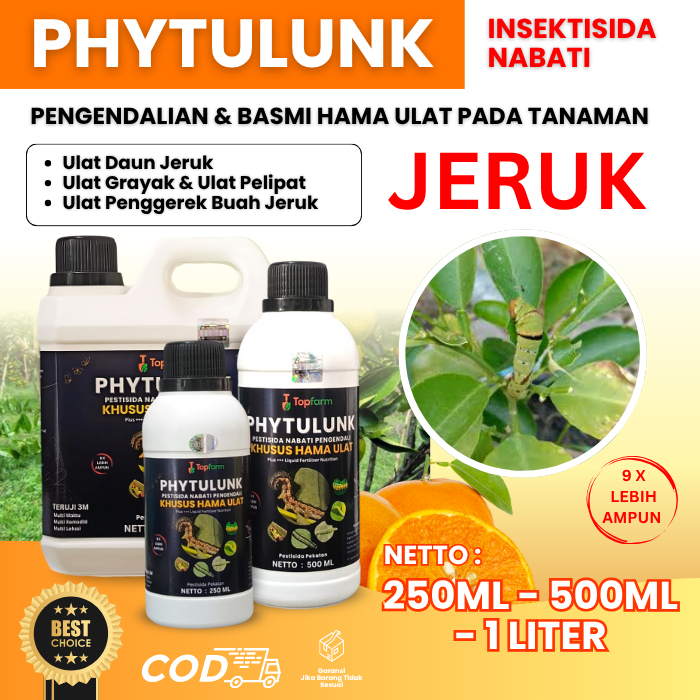 Obat Ulat Topfarm / Obat Semprot Ulat Pohon Jeruk / Obat Ulat Daun Jeruk / Obat Lalat Buah Jeruk / O