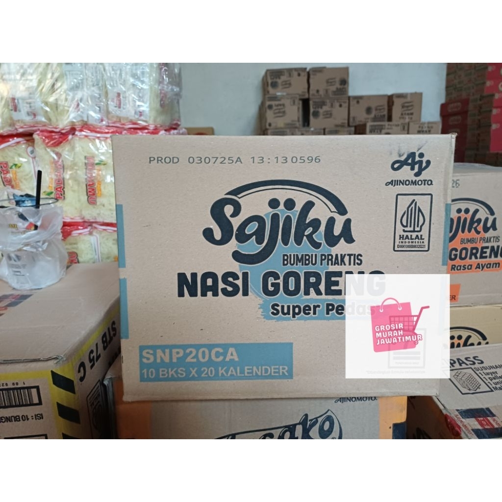 Sajiku Nasi Goreng Pedas kemasan 1 karton isi 20 renteng
