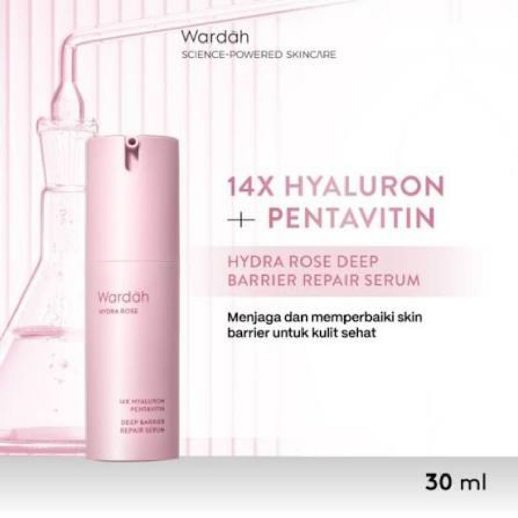 Wardah Hydra Rose 14X Hyaluronic Pentavitin Deep Barrier Repair Serum