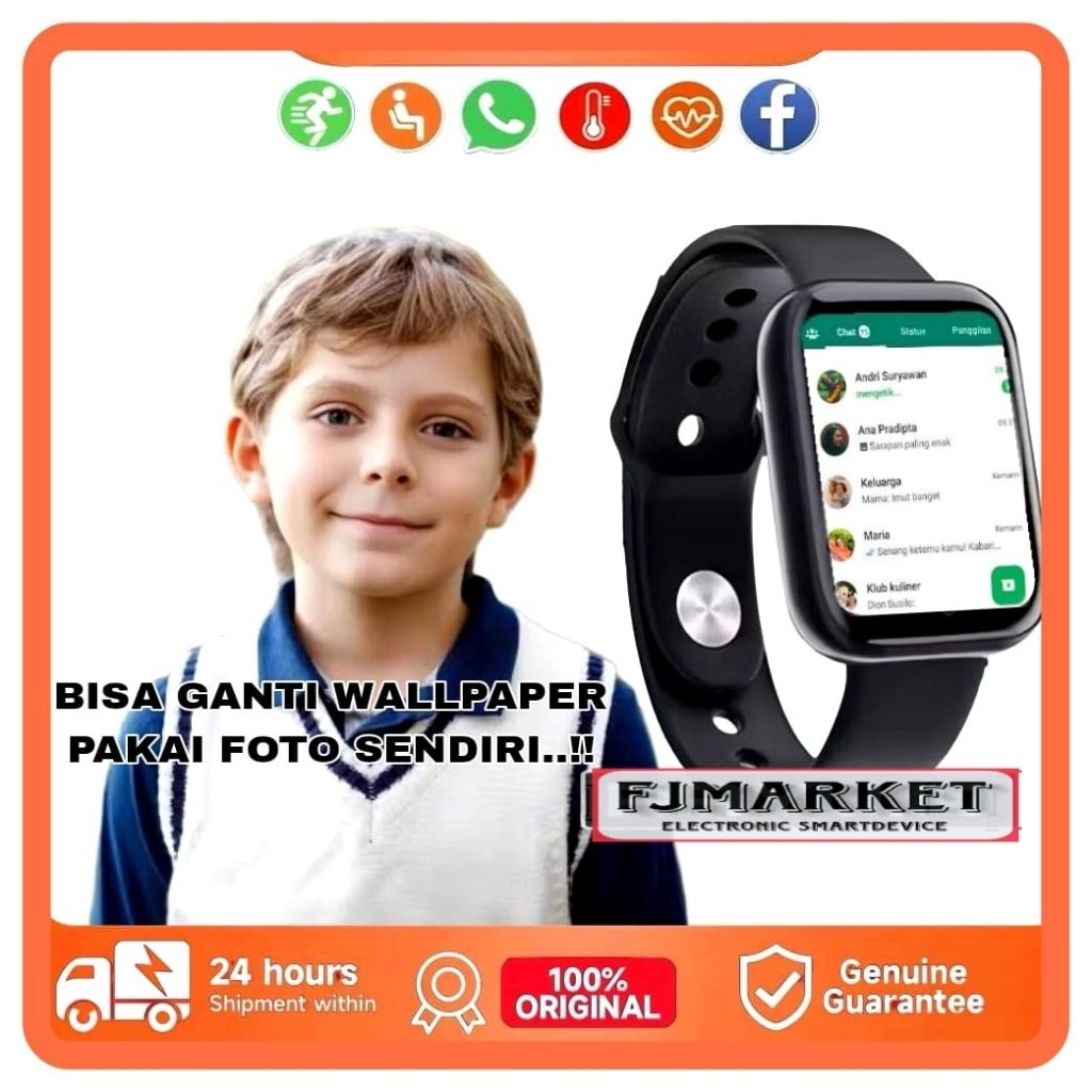 JAM HP IMOO JAM PINTAR ANDROID 4G BISA WA  SMS TLFN NOTIFIKASI BLUETOOTH NO SIM MEMORI CARD