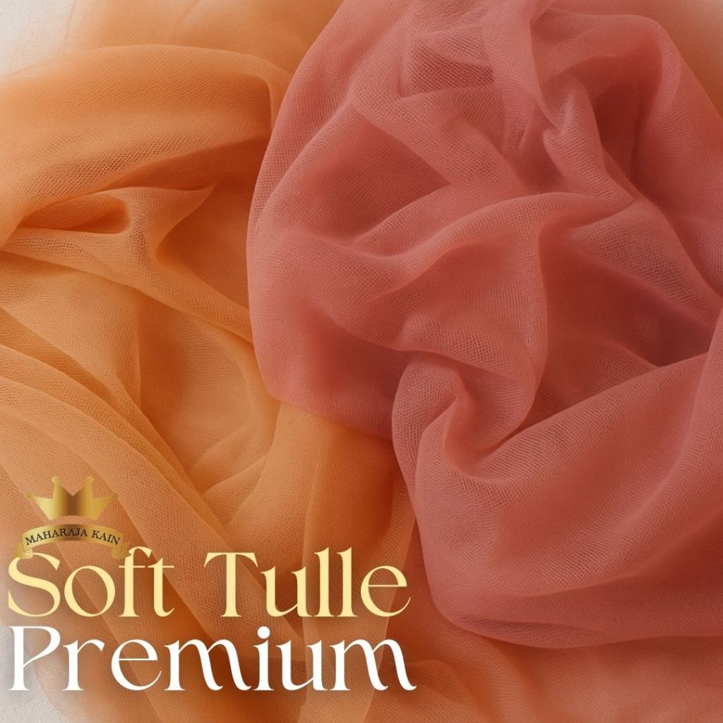 Kain Soft Tile Tulle Premium SUPER Silk Polos Meteran Gaun Pengantin Kebaya Blazer Outer