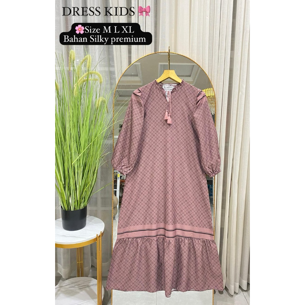 Dress Silky Kids Premium - Gamis Anak Remaja Kekinian