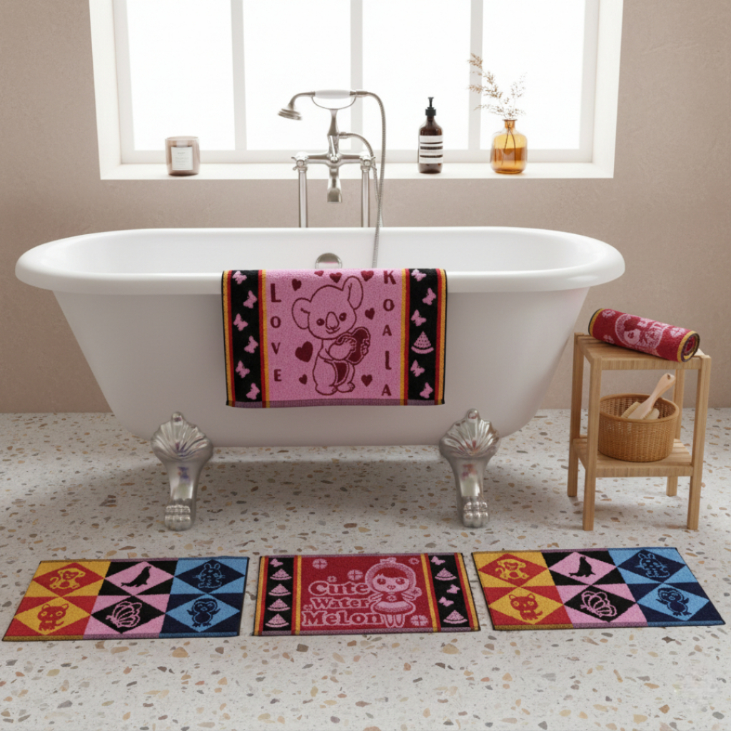 KESET KAKI HANDUK/KESET KAKI DAPUR/KESET KAKI  KAMAR MANDI/KESET KAKI LOVE KOALA/KESET KAKI CUTE WAT