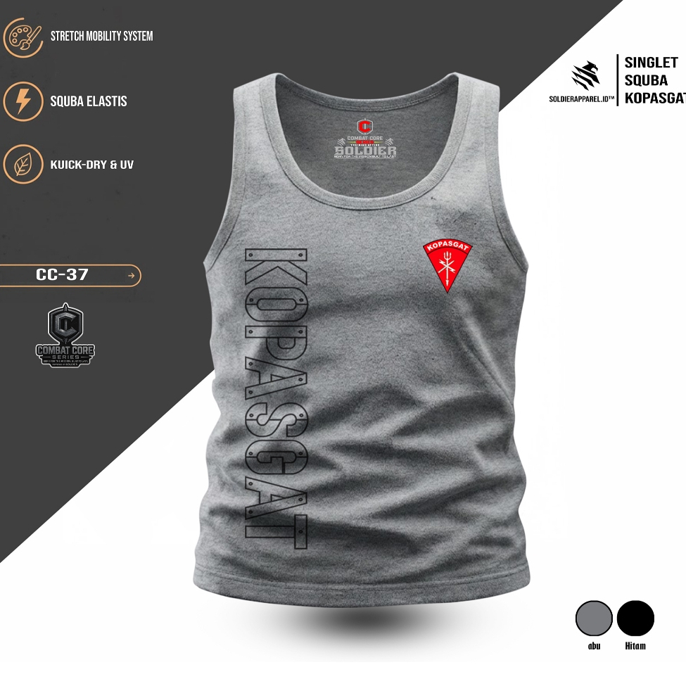 Singlet Gym Pria Scuba Premium | Tanktop Fitness Workout Olahraga Tactical Air Combat Core Series