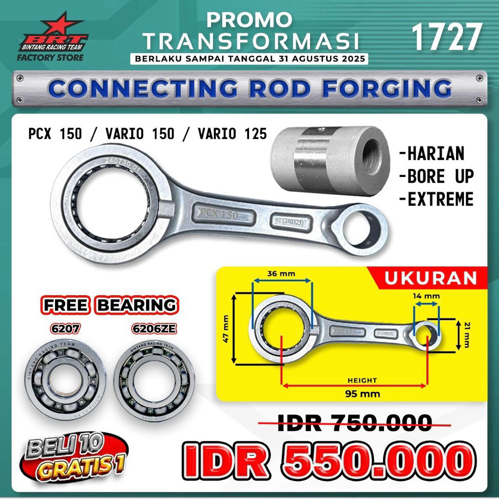 Stang piston brt vario 150 vario 125 pcx 150 original brt