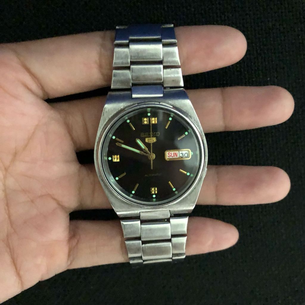 Jual jam seiko 5 hitam vintage original