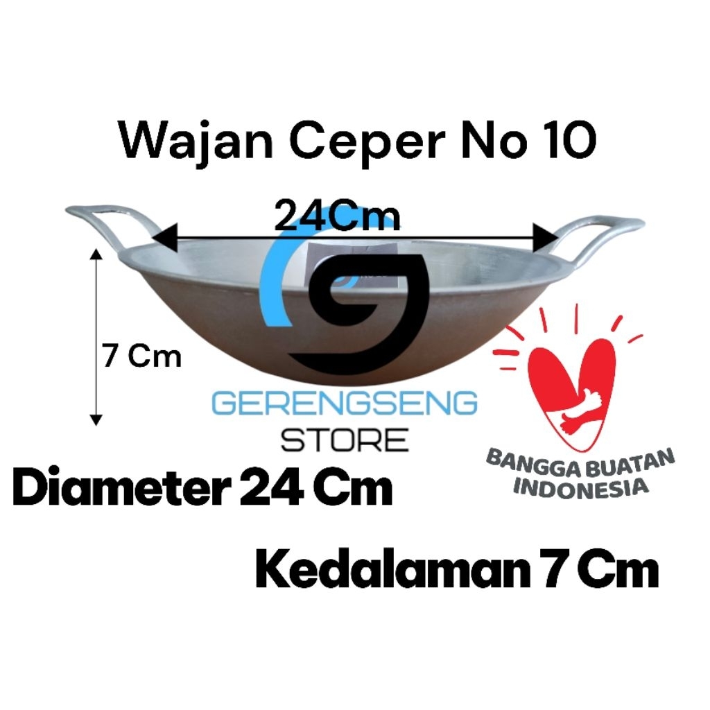 Wajan Penggorengan Ceper No 10,12,14,16 Wajan Ceper anti lengket  wajan alumunium