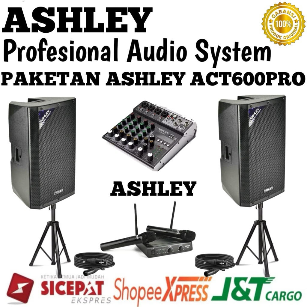 Paket Sound system Aktif Ashley Act600pro Original Speaker Aktif Ashley 15inch Act600pro