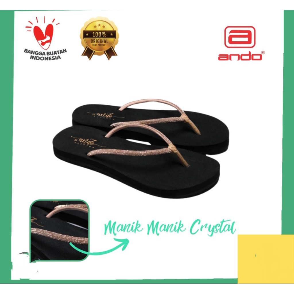 sandal jepit ando wanita tinggi 2,5 cm