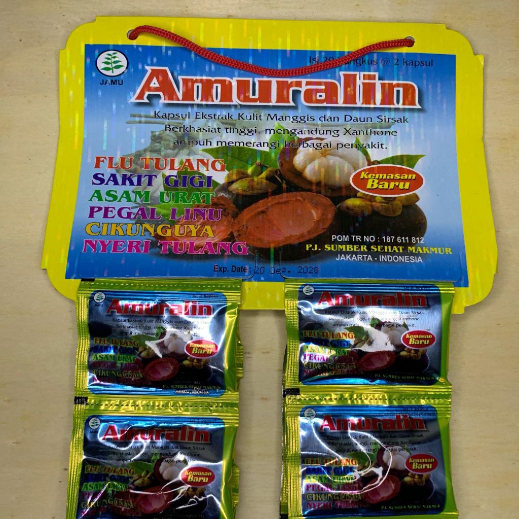 kapsul amuralin kemasan renceng isi 20 sachet @2 kapsul
