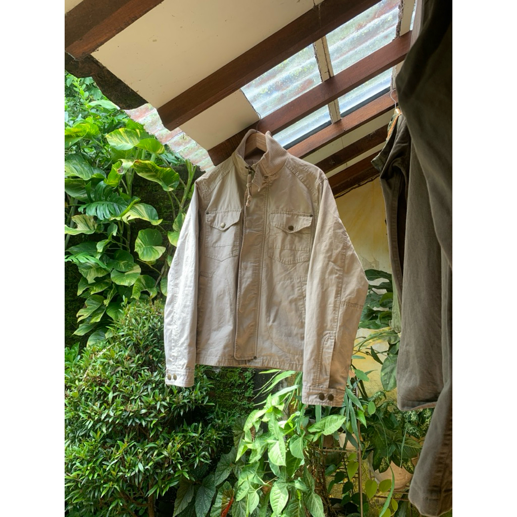 GAP TRUCKER JACKET KANVAS PARKA MILITARY CASUAL FORMAL KREM TACTICAL