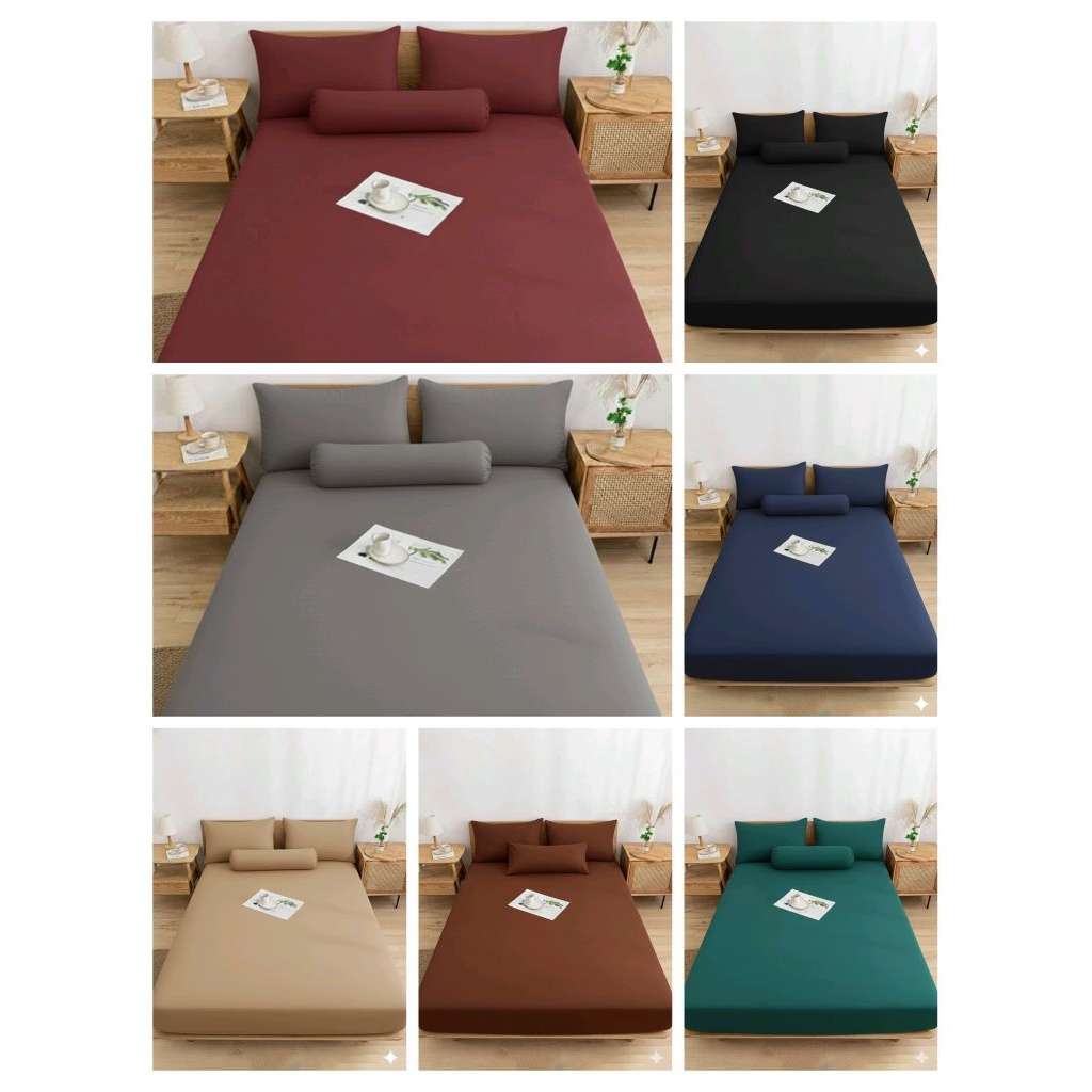 Seprei Set Polos Ukuran 160 x 200 | Seprei Kasur Tidur | Seprei Kamar Kost