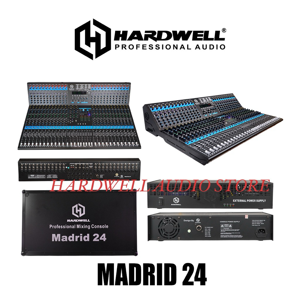 Mixer Audio Hardwell 24 Channel Madrid 24 Original Mixer Hardwell 24 Channel Double Effect & Include