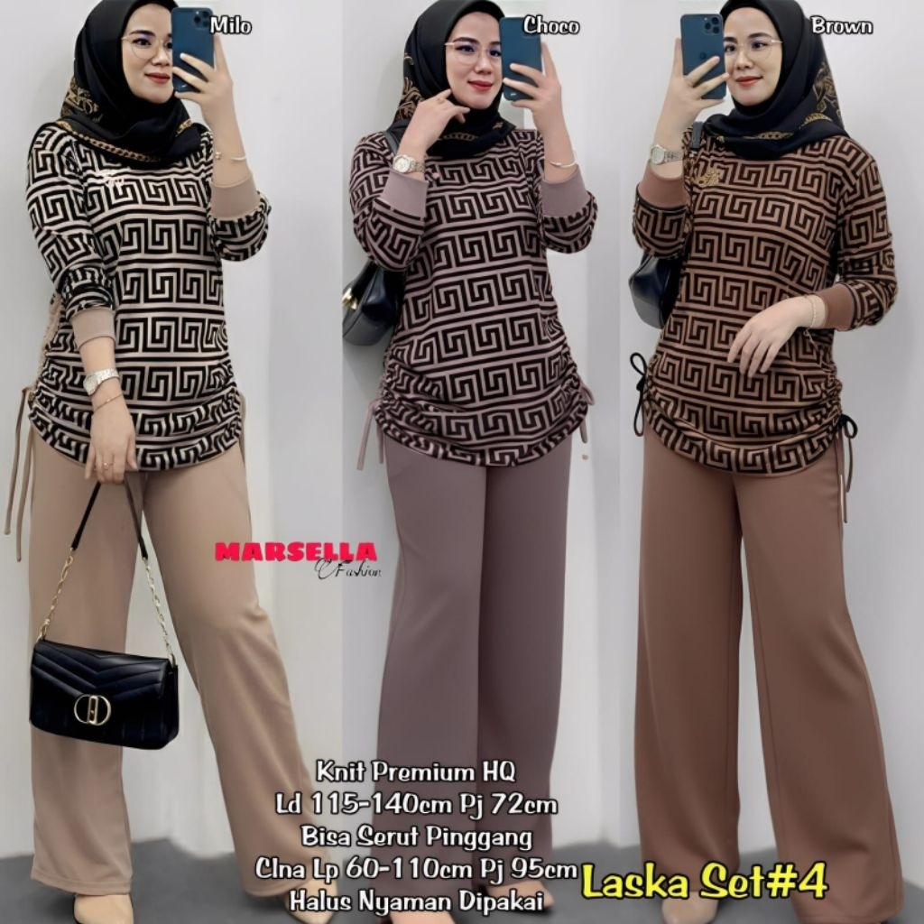 kayla laska one set jumbo by marsela kaos kotak kotak blouse knit kotak kotak knit lengan panjang at