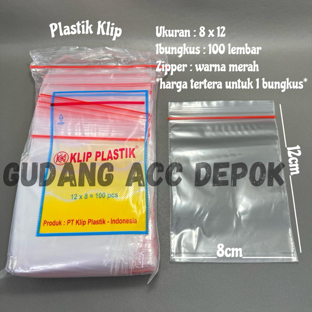 (ISI 100LEMBAR) PE KLIP PLASTIK 8x12 CM | PP KLIP BLUKING 8x12CM