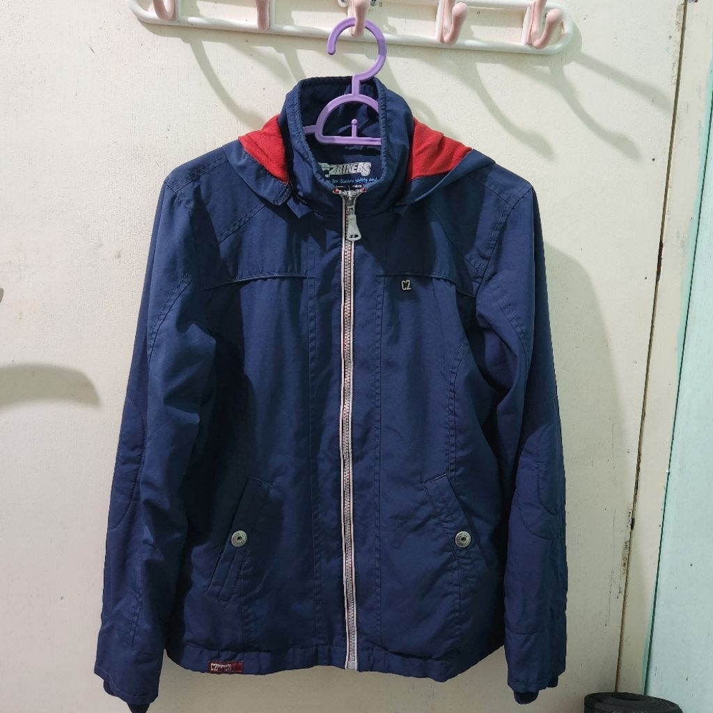 C2 Bikers Basic Outfitters Jaket Navy Biru Tua