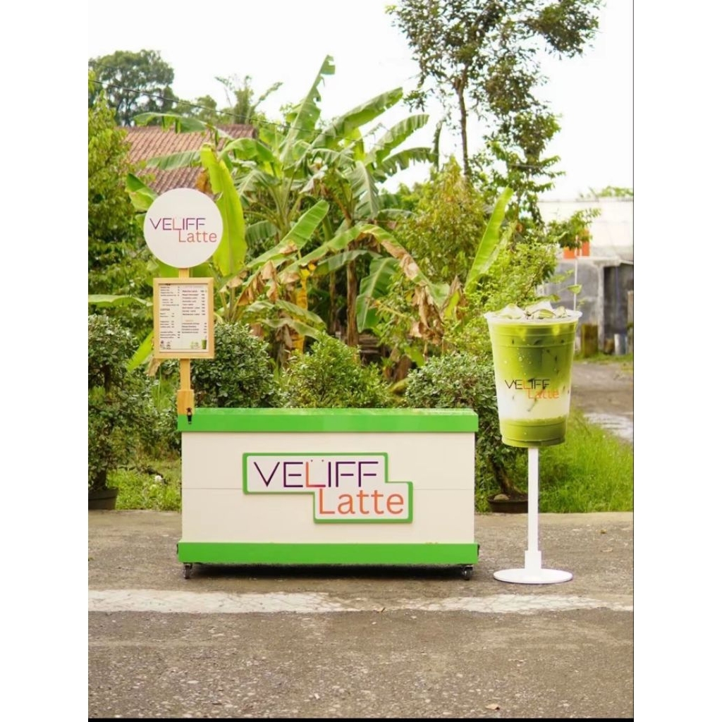 booth lipat / gerobak es macha / gerobak knockdown