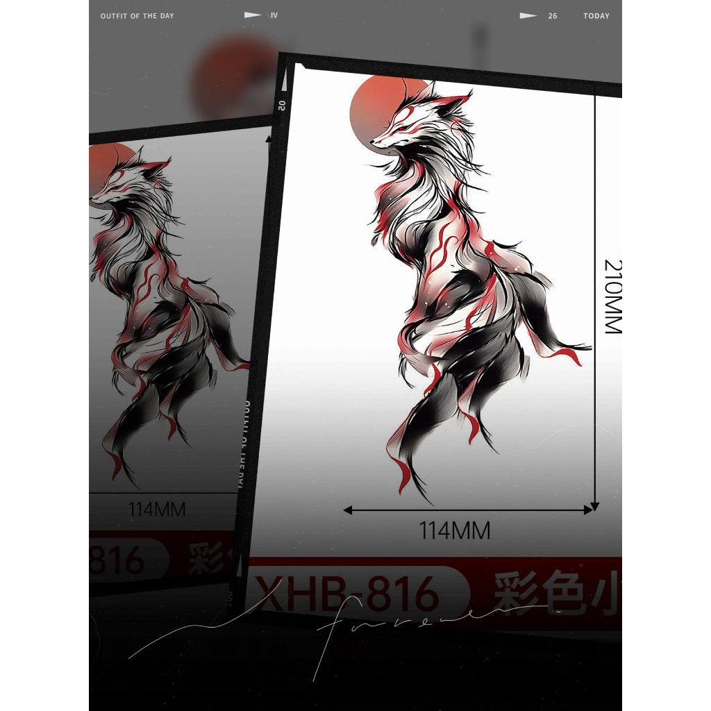 Black Tattoo Samurai Fallen Angel Dragon Dark Soul Tato Pria Dewasa Keren