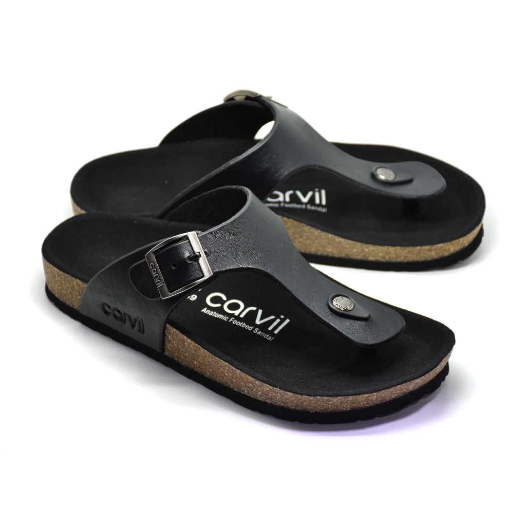 Sandal Carvil Jepit Hitam Original Sandal Casual Pria Wanita Keren